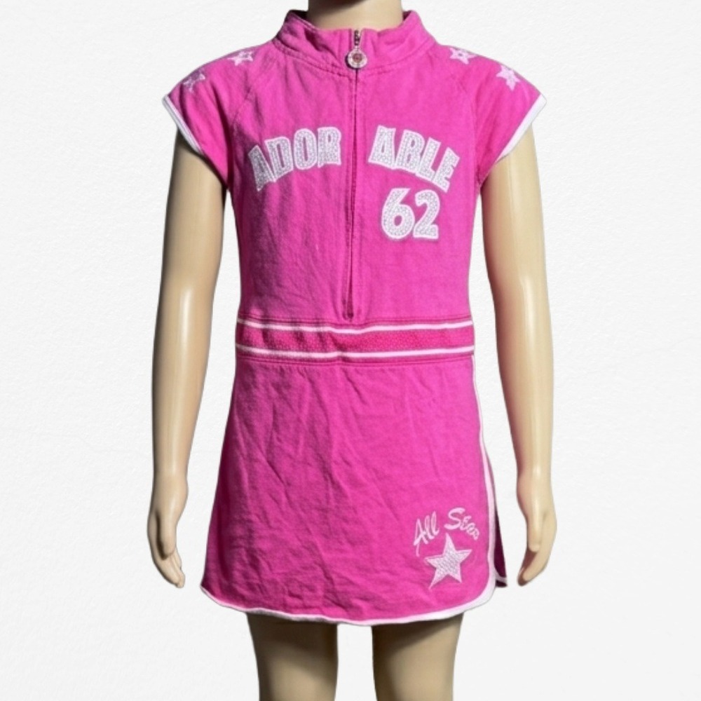 Girl Connection Pink Sporty Adorable 62 All Star Quarter Zip Dress Kids Size‎ 7